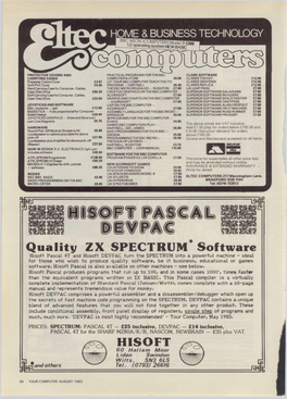 Quality ZX SPECTRUM Software HISOFT