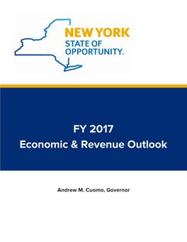 FY2017 NYS Executive Budget Economic and Revenue Outlook