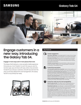 Engage Customers in a New Way. Introducing the Galaxy Tab