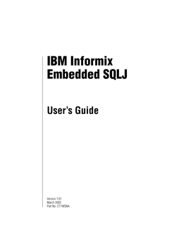 IBM Informix Embedded SQLJ User's Guide