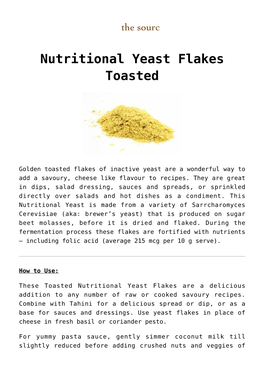 Nutritional Yeast Flakes Toasted