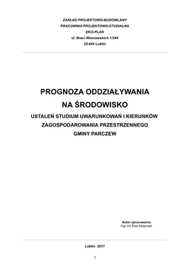 Prognoza Oddziaływania Na Środowisko