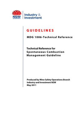 MDG 1006 Technical Reference for Spontaneous Combustion