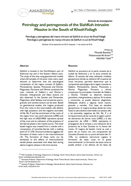 Petrology and Petrogenesis of the Siahkuh Intrusive Massive in the South of Khoshyeilagh