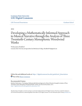 Developing a Mathematically Informed Approach to Musical Narrative