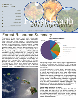 Forest Health Highlight 2013, Hawaii