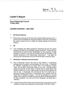 Leader's Report