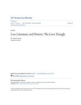 The Love Triangle Bernadette Meyler Stanford Law School