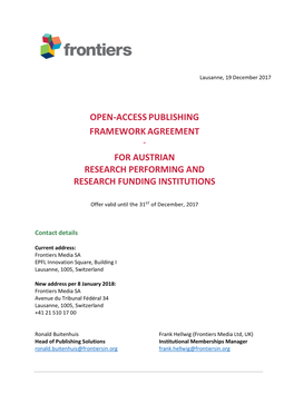 Open-Access Publishing Framework Agreement