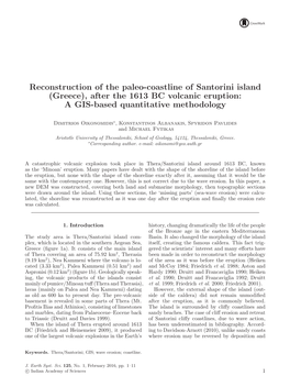 Reconstruction of the Paleo-Coastline of Santorini Island (Greece), After the 1613 BC Volcanic Eruption: a GIS-Based Quantitative Methodology