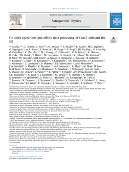 On-Orbit Operations and Offline Data Processing of CALET Onboard The