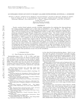 Arxiv:1411.4053V1 [Astro-Ph.GA] 14 Nov 2014 That Mass Loss Plays an Important Part in Stellar Evolu- 5 IAASARS, National Observatory of Athens, GR-15236 Pen- Tion