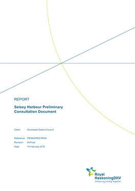 REPORT Selsey Harbour Preliminary Consultation Document