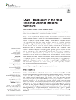 Ilc2s—Trailblazers in the Host Response Against Intestinal Helminths