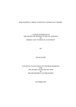 Philosophical Implications of Cantor's Set Theory A