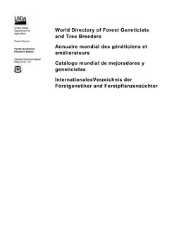 World Directory of Forest Geneticistsand Tree Breeders