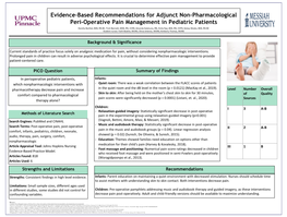 Evidence-Based Recommendations for Adjunct Non-Pharmacological