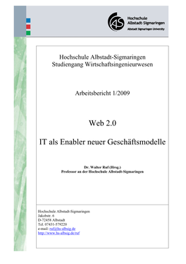 Web 2.0 IT Als Enabler Neuer Geschäftsmodelle