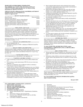 TRELEGY ELLIPTA (Fluticasone Furoate, Umeclidinium, and Vilanterol Changes Occur, Consider Appropriate Therapy