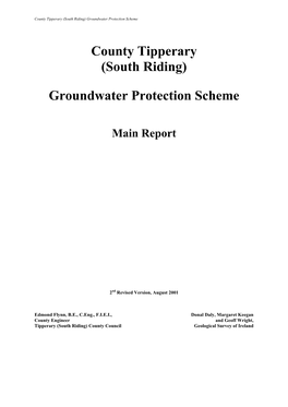 County Tipperary (South Riding) Groundwater Protection Scheme