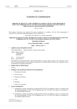 Of Regulation (EU) No 1151 /2012 of the European Parliament and of the Council on Quality Schemes for Agricultural Products and Foodstuffs (2017/C 41/09)