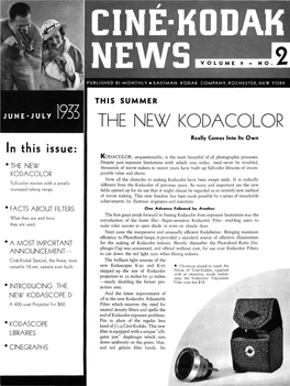 Cine-Kodak News; Vol. 9, No. 2; June