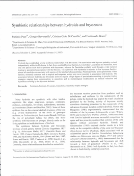 Symbiotic Relationships Between Hydroids and Bryozoans