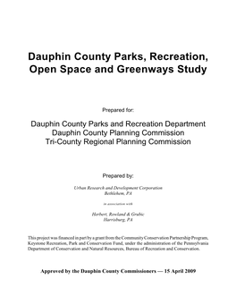 Dauphin County Parks, Recreation, Open Space and Greenways Study