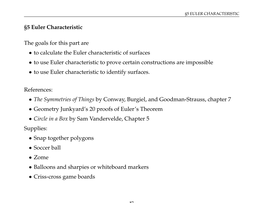 5 Euler Characteristic §