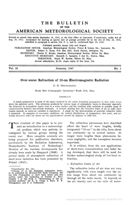 Over-Water Refraction of 10-Cm Electromagnetic Radiation R