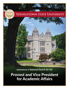 Provost and Vice President for Academic Affairs Profile of the Institution