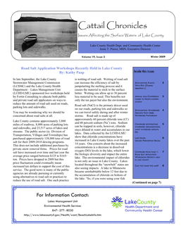 Cattail Chronicles Issues Affecting the Surface Waters of Lake County