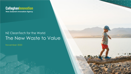 NZ Cleantech for the World: the New Waste to Value