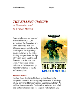 THE KILLING GROUND an Ultramarines Novel by Graham Mcneill