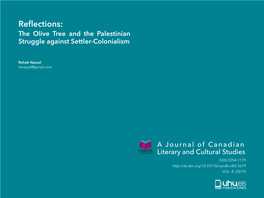 Reflections: the Olive Tree and the Palestinian Struggle Against Settler-Colonialism