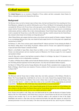 Goliad Massacre 1 Goliad Massacre