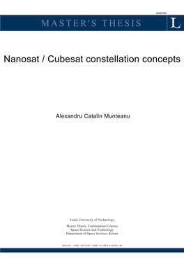 MASTER's THESIS Nanosat / Cubesat Constellation Concepts