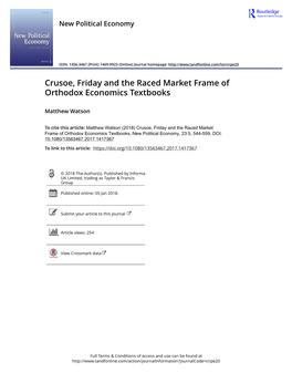 Crusoe, Friday and the Raced Market Frame of Orthodox Economics Textbooks