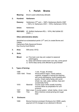 1. Parish: Brome