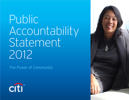 The Power of Community on Behalf of My 3,200 Colleagues at Citi in Canada, I Am Pleased to Submit This Year’S Report