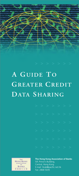 A Guide to Greater Credit Data Sharing