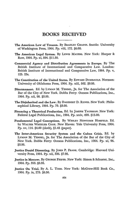 The American Law of Treason. by BRADLEY CHAPIN. Seattle: University of Washington Press, 1964