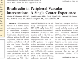 Bivalirudin in Peripheral Vascular Interventions