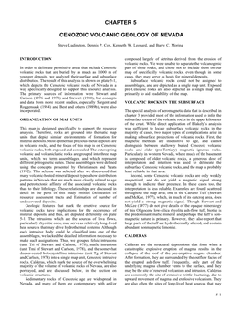 Chapter 5 Cenozoic Volcanic Geology of Nevada