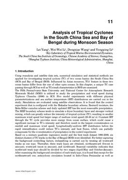 Analysis of Tropical Cyclones in the South China Sea and Bay of Bengal During Monsoon Season
