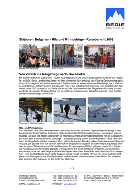 Skitouren Bulgarien - Rila Und Piringebirge - Reisebericht 2008