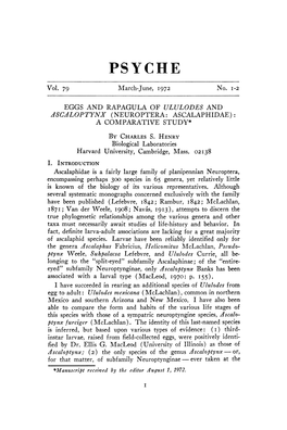 Eggs and Rapagula of Ululodes and Ascaloptynx (Neuroptera