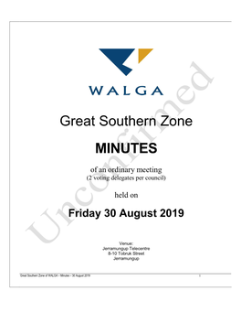 Great Southern Zone MINUTES