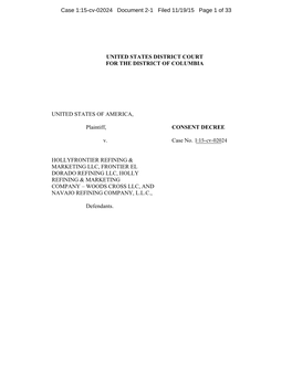 Hollyfrontier Refining & Marketing LLC Consent Decree