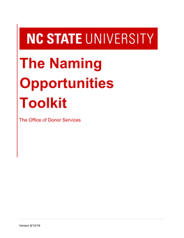 The Naming Opportunities Toolkit